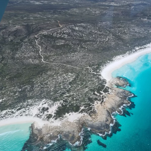 aerial view of Western Australian coast line